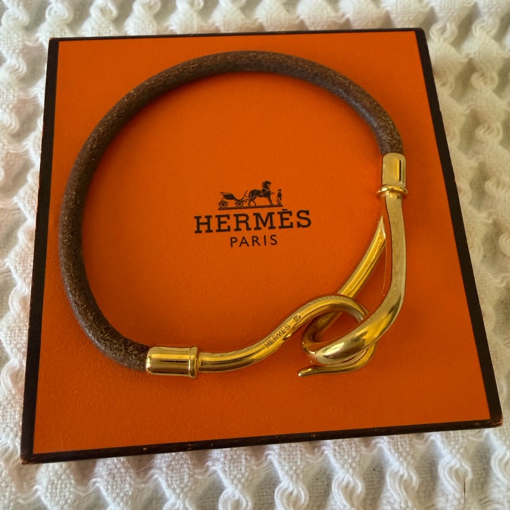 Hermes Brown and Gold Bracelet